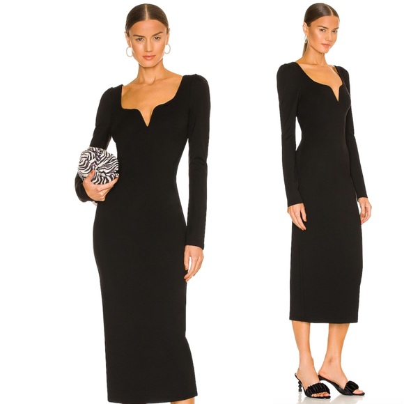 LPA Dresses & Skirts - NWT LPA Adora Long Sleeve Midi Dress in Black